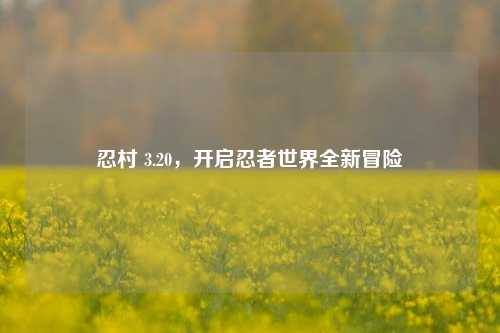 忍村 3.20，开启忍者世界全新冒险