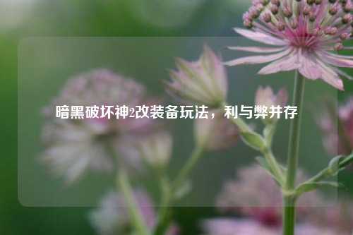 暗黑破坏神2改装备玩法，利与弊并存