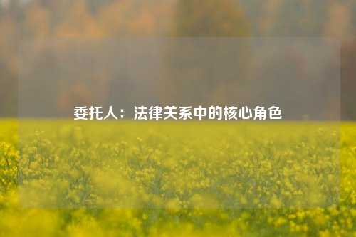 委托人：法律关系中的核心角色