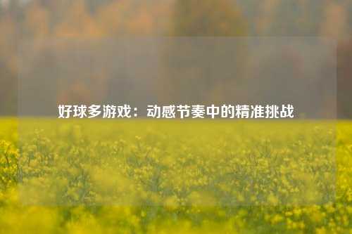 好球多游戏：动感节奏中的精准挑战