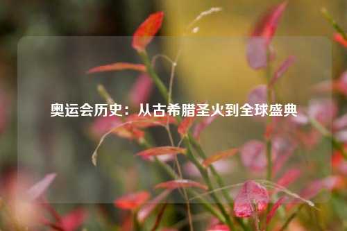 奥运会历史：从古希腊圣火到全球盛典