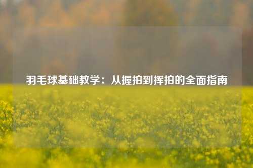 羽毛球基础教学：从握拍到挥拍的全面指南